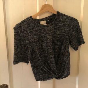 Wilfred free crop top with tie front.